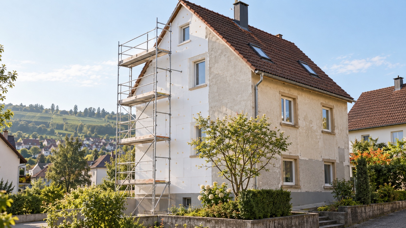 Energieeffizienzklassen-Schild an einem Wohngebäude – GEG-Sanierungspflichten beim Eigentümerwechsel in Bruchsal